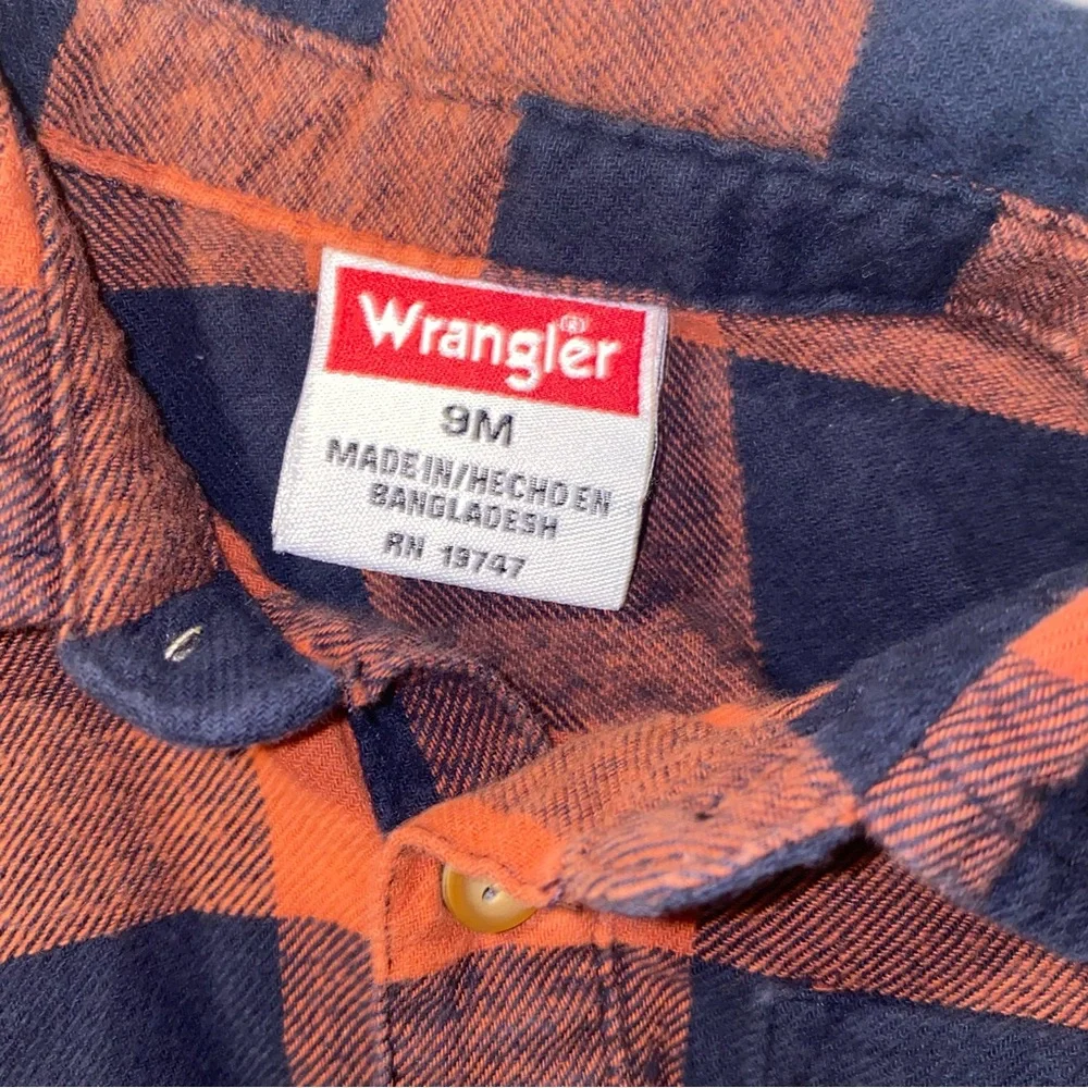 Wrangler Baby flannel size 9 months plaid country farmer‎ western